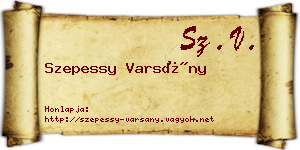 Szepessy Varsány névjegykártya